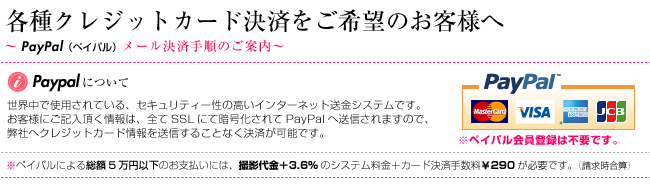 Paypalクレジットカード決済のご案内