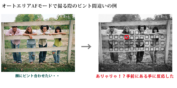AFエリアモードの失敗例 AFエリアモードの失敗例