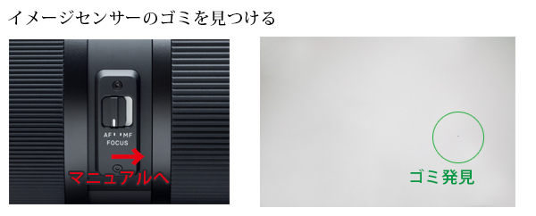 センサーのゴミと確認方法 センサーのゴミと確認方法
