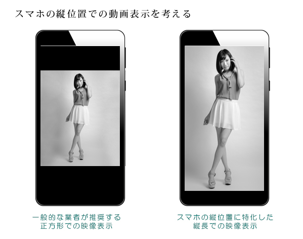 縦位置での動画の表示例 縦位置での動画の表示例
